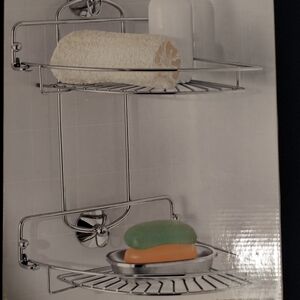 Mainstays 2-Tier Folding Corner Shower Caddy